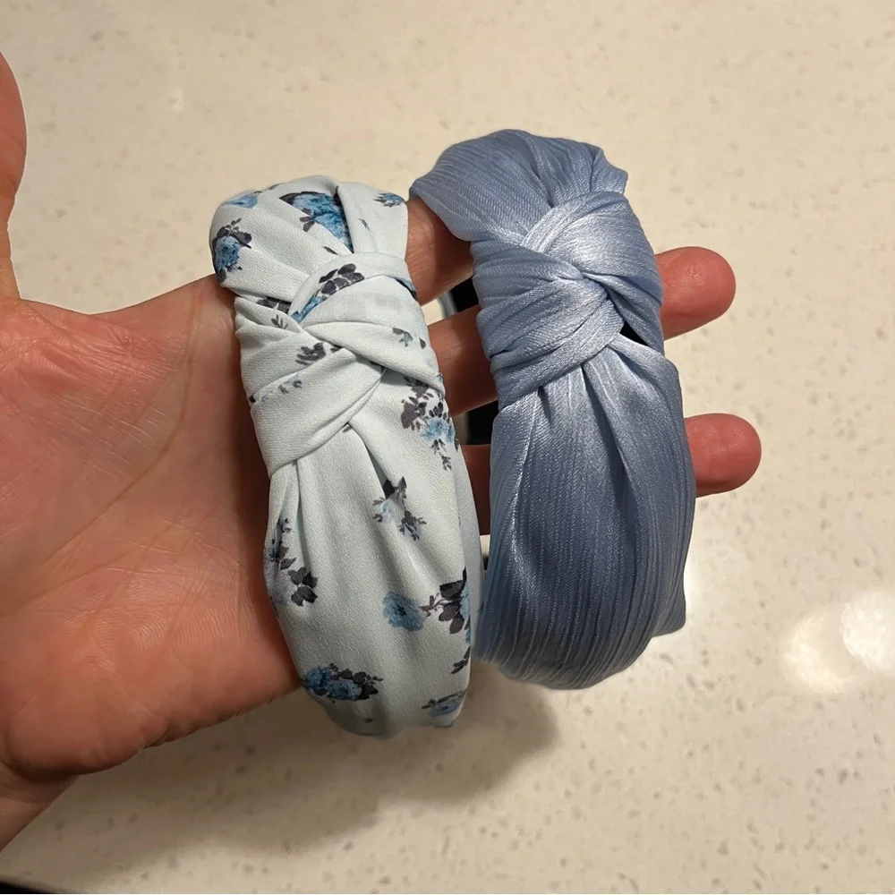 Blue‎ floral set of 2 headbands